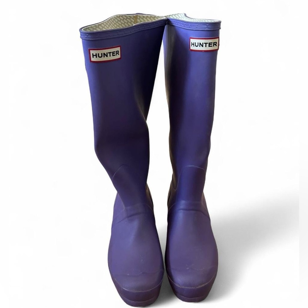 HUNTER ORIGINAL TALL RAIN BOOTS PURPLE SIZE 7
